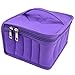 Jmkcoz 30 Bottles Essential Oil Carrying Case Shockproof Essential Oils Organizer Travel Bag Suitable for 5ml,10ml,15ml Bottles Purple with Portable Handle and Double Zipper