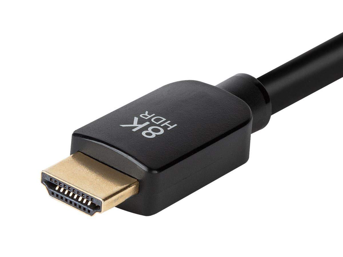 Monoprice 8K Ultra High Speed HDMI Cable - HDMI 2.1, 8K@60Hz, 4K@120Hz, 48Gbps, HDR, VRR, 15ft, No Logo, Black- Pack of 1