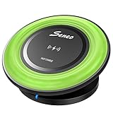Wireless Charger Pad, Seneo 7.5W Fast Wireless Charging Stand iPhoneX/8/8+, 10W Fast Charge Galaxy S9/S9+/S8/S8+/S7/Note 8, Compatible All Qi-Enabled Phone (No AC Adapter)