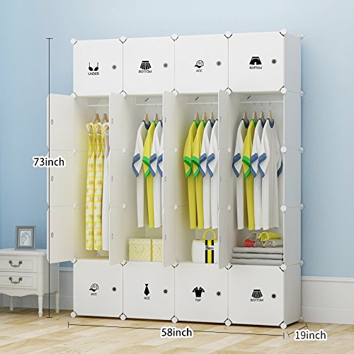 image for MAGINELS Wardrobe Clothes Closet Bedroom Armoire Dresser Cube Storage 