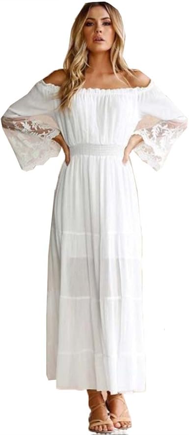 off the shoulder beach maxi dress