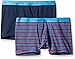 Calvin Klein Men's 2-Pack ck One Cotton Trunk, Carey Stripe Urban Blue/Blue Shadow, Large