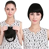 SARLA® Synthetic Hairpieces False Bangs Hair Extensions Clip On Bangs Extension Neat Fringe Bangs Hair Piece B3