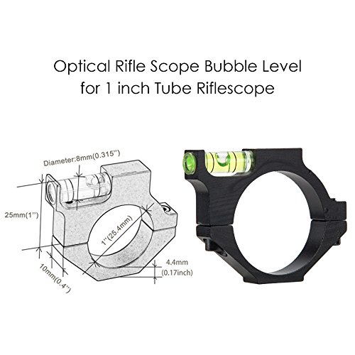 Hiram 25.4mm 30mm Tubes Bubble Level for Rifle Scope (25.4mm Tubes) - Thumbnail 3