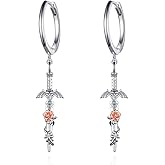 Sword Hoop Earrings 925 Sterling Silver Sword/Heart Container/Sheikah Slate Jewelry