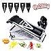 [Improved] V-Blade Mandoline Food Slicer + FREE Cut-Resistant Gloves | Stainless Steel Adjustable Vegetable Mandolin Slicer, Julienne Cutter | Includes 5 Inserts, Food Holder & Blade Guard