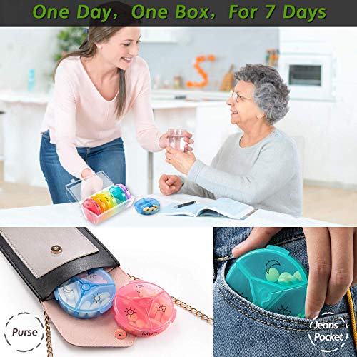 Pill Box 7 Day Medicine Container Organizer Planner Weekly Dose Pill Case Holders Travel Medicine Vitamins Cardiac Drugs Fish Oil Compartments - Thumbnail 6