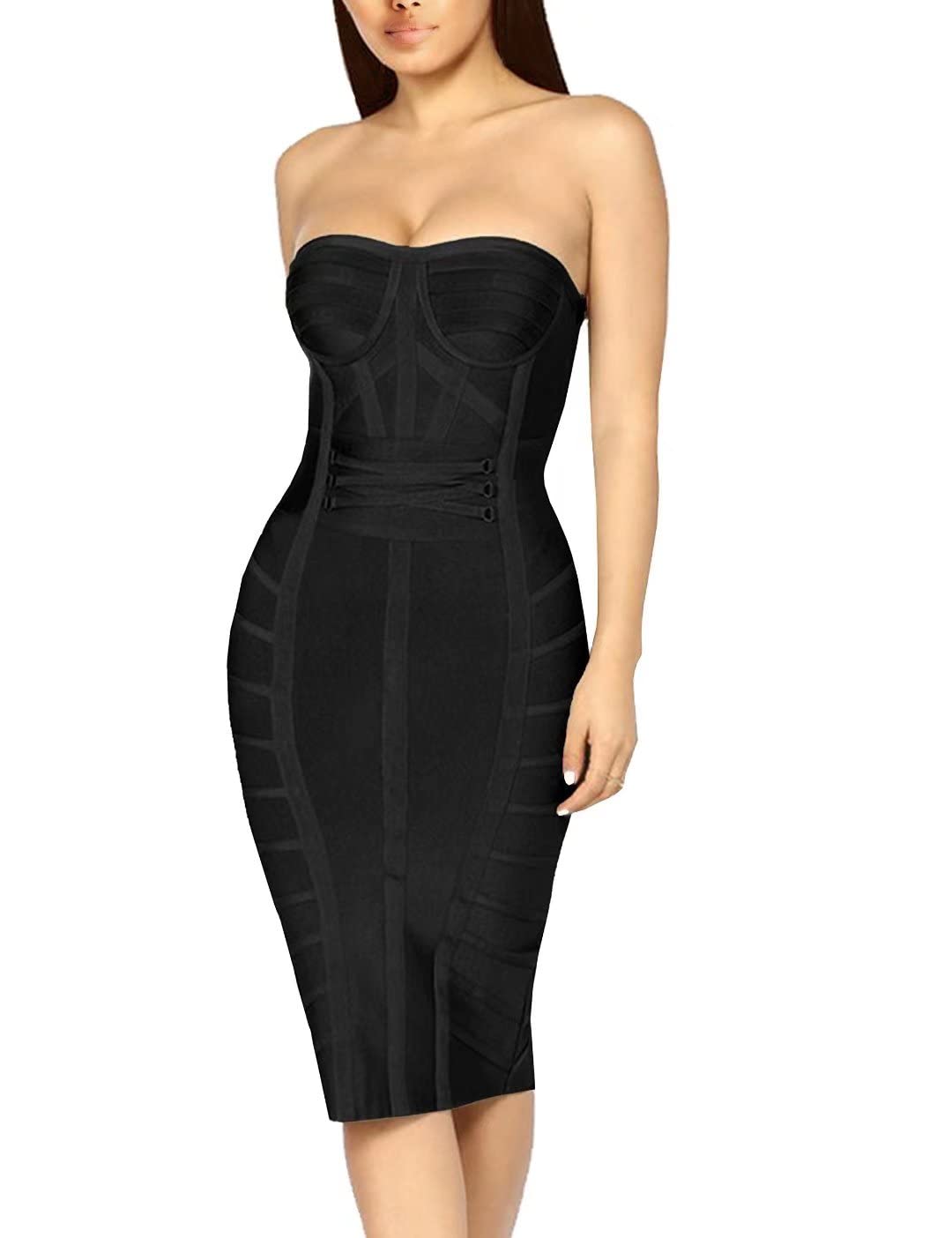 Photo 1 of Hybrid & Company Women's Retro Charm Off Shoulder Stretch Fit Dress for Party DRBD71794 BLACK XL