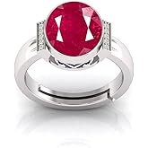 LMDPRAJAPATIS 8.25 Carat Natural Ruby 10X8 MM Oval Gemstone Sterling Silver Fine Jewellery Ring By Lab Certificate