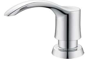GAGALIFE Kitchen Sink Soap Dispenser with Large Bottle, Built in Sink Soap Dispenser Refill from Top, Chrome G080C