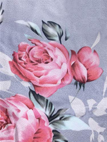 LitBud Womens Summer Tank Top for Women Ladies Floral Halter Cami Tee Casual Beach T-Shirt Flowy Halter Basic Tunic Tops Blouses Grey Plus Size 12 14 XXL