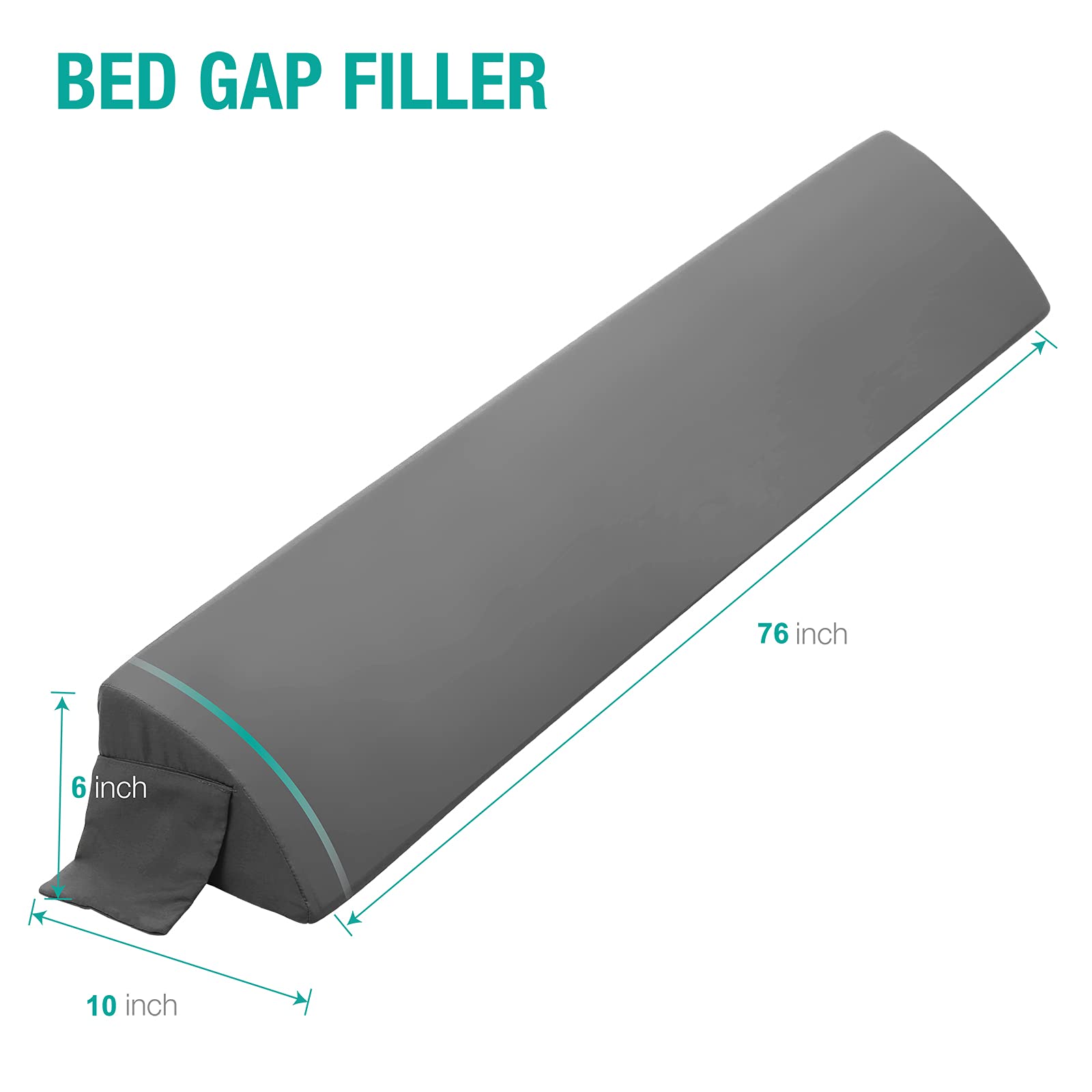 Vekkia King Wedge Pillow Headboard/Bed Wedge Pillow for Headboard/Bed Gap Filler/Headboard Pillow,Pillow Wedge for Headboard Gap(0-6