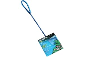 Marina 5-Inch Blue Fine Nylon Net with 10-Inch Handle, Aquarium Maintenance Tool, Blue, 11275