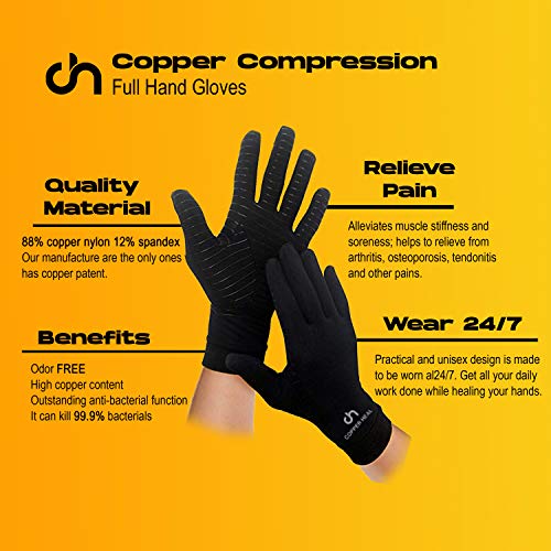 COPPER HEAL Arthritis Compression Gloves Copper Glove for Rheumatoid