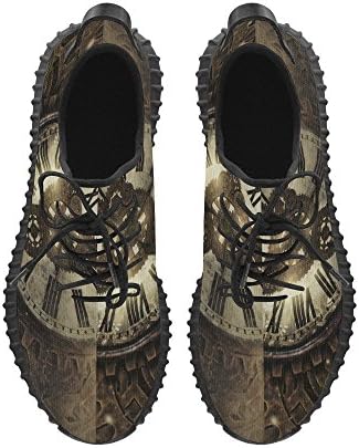 Vintage Steampunk Clocks Grus Mens Breatheable Woven Running Shoes (Model 022)