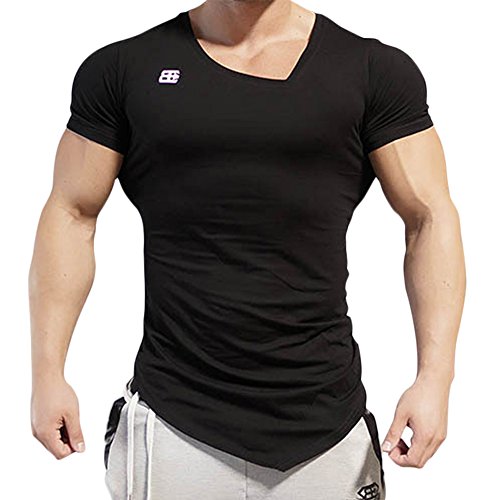 Eu men s fitness gym bodybuilding muscle short sleeveless t-shirt…