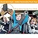 Kids Seatbelt Adjuster and Travel Pillow with Plush Toy and Clip, Soft Neck Support Headrest, Seat Belt Strap Cover for Child, Car Safety Shoulder Pad for Baby and Short Adult (Gray-Dog)