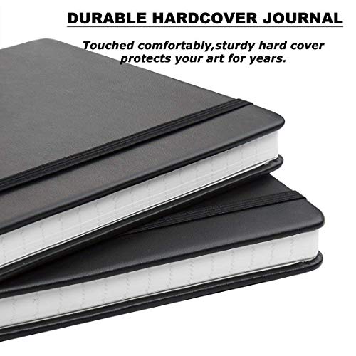 Classic Ruled Notebook Journal, Thick Paper with Fine Inner Pocket, Black Faux Leather, A5 Size 5"x 8.25", Quality Paper - 120gsm for Bujo Journaling Writing Note Taking