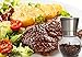 Guluman (2 pcs) Glass & Stainless Steel Salt and Pepper Grinder Set - Brushed Stainless Steel Pepper Mill & Salt Mill Shakers with Adjustable Ceramic Rotor