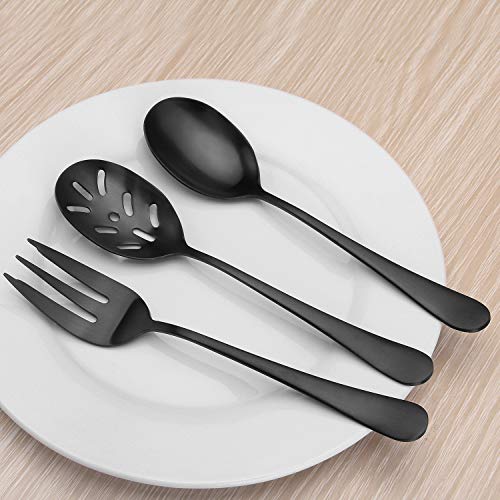 Matte Black Serving Set，SHARECOOK 5Piece 18/0 Stainless Steel Large