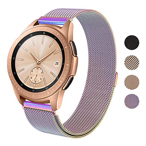 SWEES Milanese Band Compatible Samsung Galaxy Watch 42mm, 20mm Magnetic Stainless Steel Metal Replacement Band for Galaxy Watch 42mm, Gear Sport, Gear S2 Classic Smartwatch Girls Women Men, Colorful