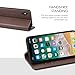 iPhone X Case, iPhone 10 Leather Case, SHIELDON Genuine Leather Wallet Folio Case Book Design with Stand and ID Card Slots Magnetic Closure TPU Interior Case for iPhone X (5.8 Inch) - Coffee Brown
