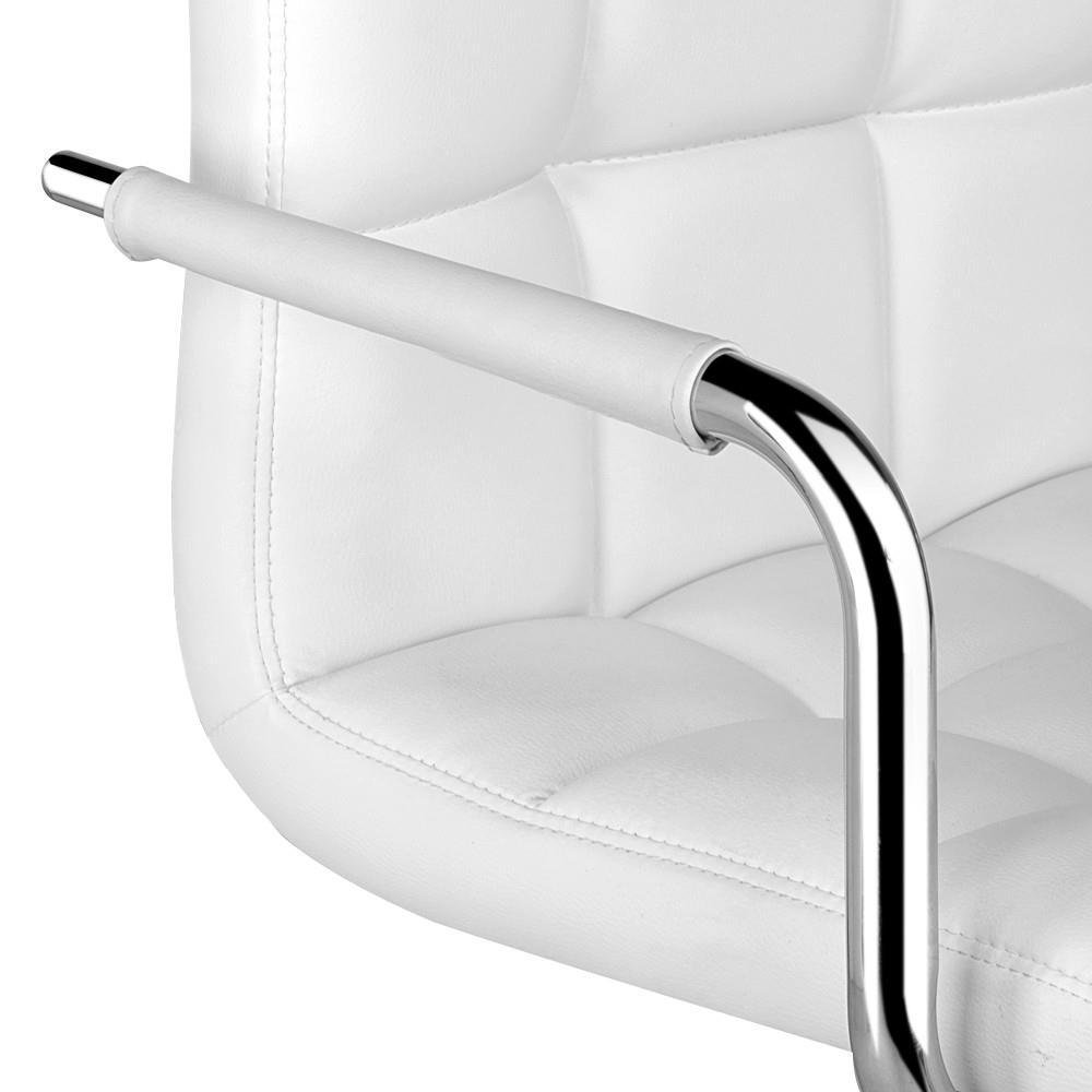 Popamazing Swivel Bar Kitchen Breakfast Bar Stools Chair for Kitchens Set of 2 with Backs and Arms (White Bar Stool)