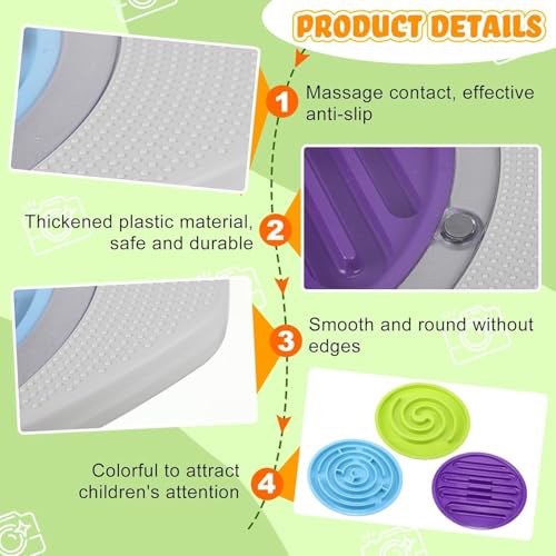 AM ANNA Balance Trainer for Kids, Maze Balance Board Wobble Board with Maze Rocking Balance Boards with 3 Replacement Labyrinth Boards and 2 Balls, Non-Slip Pedals for Sensory Training Toys