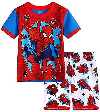 Fribro Superhero Sleepwear Sports Cotton PJS Spider-Manchildren's Boys Pajamas