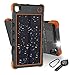 [Quick Charge] 13500mAh Solar Charger, Hobest Portable Charger with Dual Output Type C & Micro USB, IP67 Waterproof Outdoor Solar Power Bank with Flashlight & Whistle Compass (Orange)