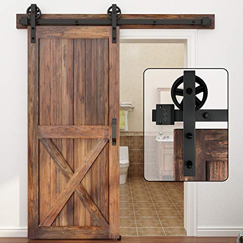 WINSOON 516FT Single Wood Sliding Barn Door Hardware Kit 5FT Basic