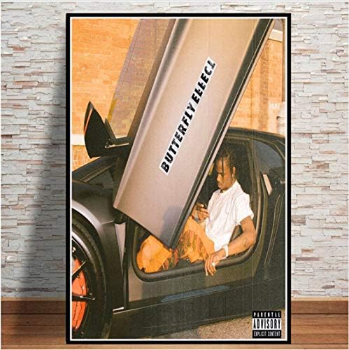 yhnjikl Poster Prints New Travis Scott Rapper Music Star Fashion Icon Art Oil Painting Canvas Wall Pictures For Living Room Home Decor 40X60Cm Without Farme
