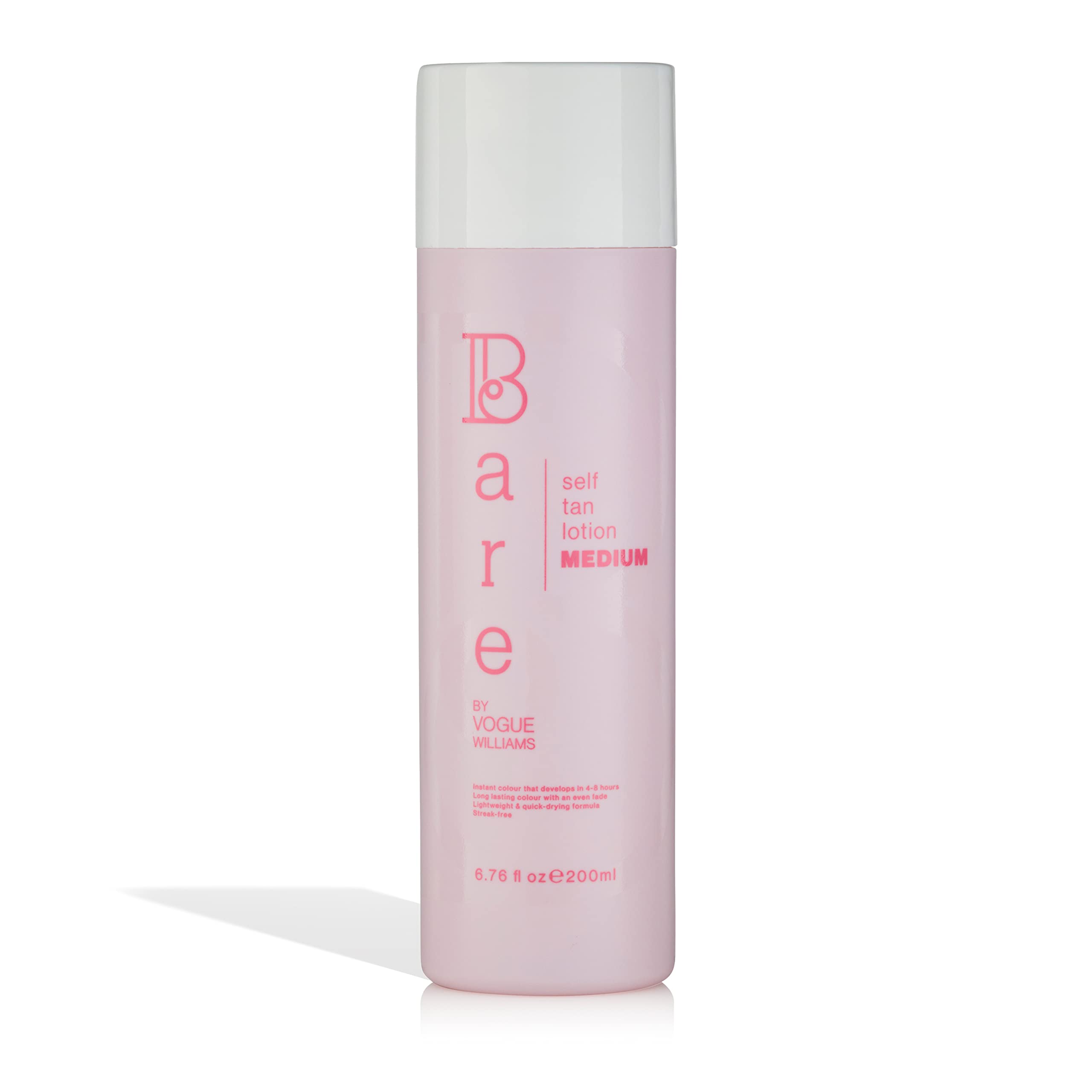 Bare by Vogue - Medium Tan Self-Tanning Lotion - Suitable for All Skin Types - Self Tanner for Face & Body - Long-Lasting Fake Tan - 200ML