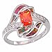 CiNily Created Orange Opal Orange Garnet Rhodium Plated Zircon Women Jewelry Gemstone Ring Size 7