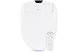 Brondell Bidet Toilet Seat S1400, Smart Toilet Seat, Dual Stainless-Steel, Self-Cleaning Nozzle With Clean Plus Technology, Endless Warm Water Bidet, Warm Air Dryer-Nightlight, Heated Seat, Elongated