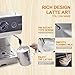 Espresso Machine Coffee Machine 15 Bar Stainless Steel Coffee Brewer with Milk Frother Wand, Package w/Free Milk Frothing Pitcher, for Cappuccino, Latte and Mocha (Stainless Steel) (Silver)