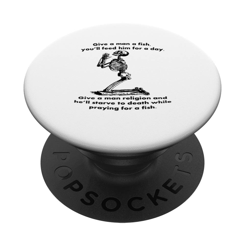 Give A Man A Fish And He Eats For A Day Proverb Parody PopSockets Swappable PopGrip