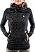 Cutiefox Women's Casual High Neck Drawstring Pullover Hoody With Pockets(Black,M)