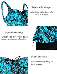 Septangle - Traje de baño para mujer, talla grande, estampado de cachemira, bañador de dos piezas