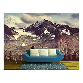 Mountains in Alaska - Removable Wall Mural | Self-Adhesive Large Wallpaper - 66x96 inches