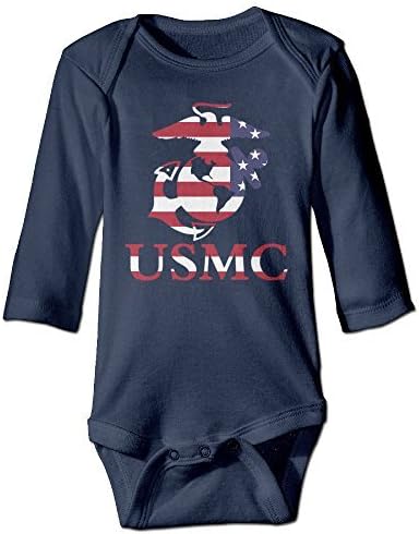 KSING Unisex Baby United States Marine Corps USMC Logo Long-Sleeve Bodysuits Navy 24 Months