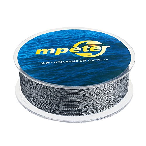 Mpeter Armor Braided Fishing Line, Abrasion Resistant Braided Lines, High Sensitivity and Zero Stretch, 4 Strands to 8 Strands with Smaller Diameter,grey,327-Yard/80LB