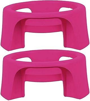 Heart Home Plastic 2 Pieces Multipurpose Plant Pot Water Pot Gas Cylinder Stand (Pink) - CTHH013130