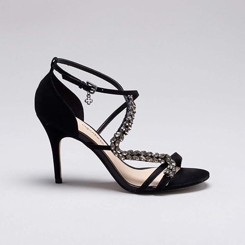 sandalia preta pedraria