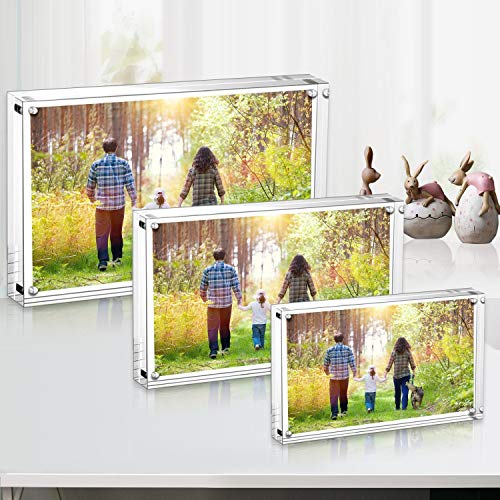 Boxalls 3.5x5 Inches Acrylic Picture Frames 5 Pack, Desktop Frameless