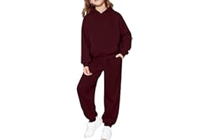 Unisex 2 Piece Tracksui1 for Kids Plain Long Sleeve Pullover Hoodie Sweatshirt Sweatpants Toddler Girl Summer Outfits