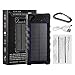 FKANT Waterproof Solar Charger | Portable 16000mAh Dual USB Power Bank | IPX7 Waterproof External Battery Pack with 4LED Flashlight | For iPhone 8 iPad Samsung S8 Note8 Android Phones