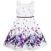 Sunny Fashion Girls Dress Purple Sunflower Green Leaves Butterfly Size 4-12