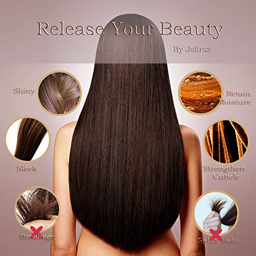 Jolirox Ceramic Hair Iron Straightener Curler, Round Titanium Flat Iron, Tourmaline Straightening and Curls 1 inch, 2 in 1 Professional Salon Styler, Dual Voltage for Travel (Champaigne Gold)