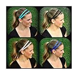 RAVEbandz Double Band Silicone Lined Sports No Slip Headband (Running, Workout, Athletics, Yoga, Spartan)